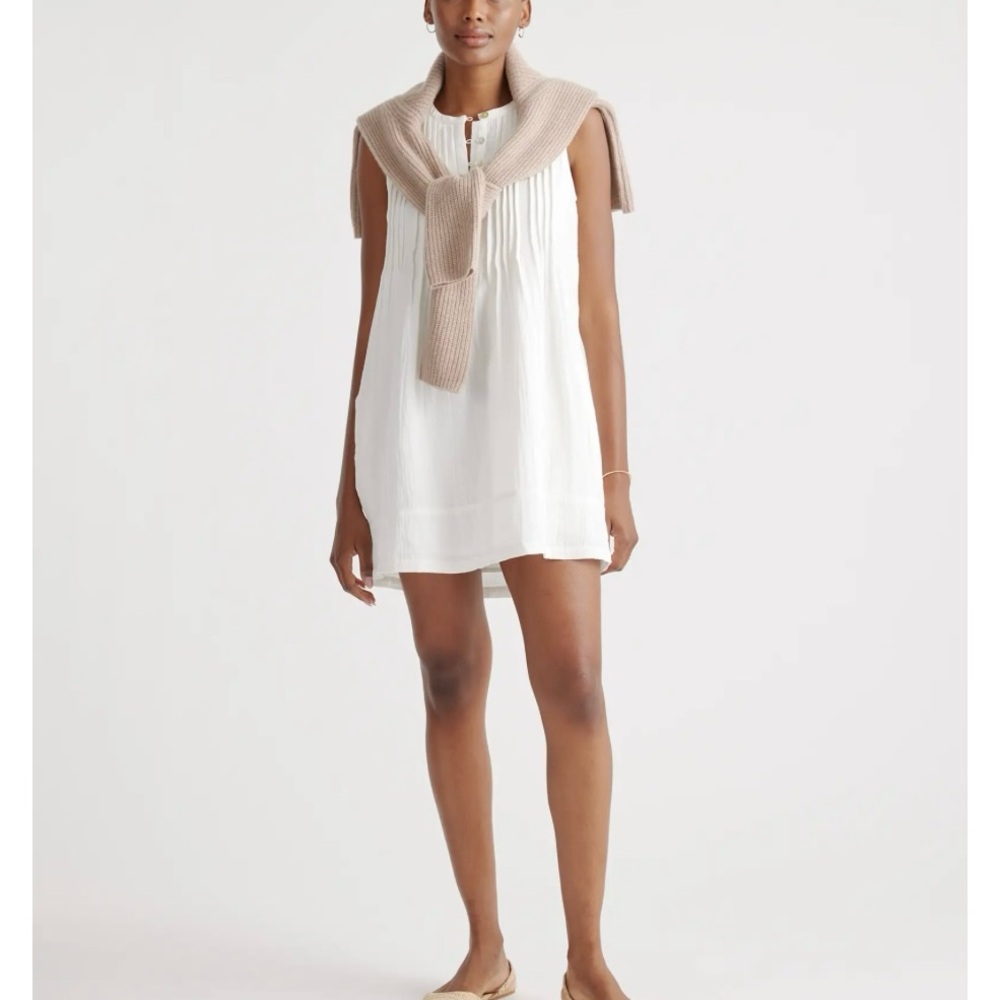 100% Organic Cotton Gauze Sleeveless Swing Dress - Picture 5 of 6